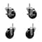 Service Caster 3.5'' Soft Rubber Wheel Swivel 7/16'' Grip Ring Stem Caster Set 2 Brakes, 4PK SCC-GR20S3514-SRS-TLB-716138-2-S-2 - alternate 1
